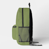 Moss Green Solid Color Bedrukte Rugzak (Rechts)