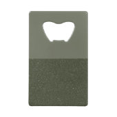 Moss Green Split Bottle Opener – Textured & Smooth Creditkaart Flessenopener (Voorkant)