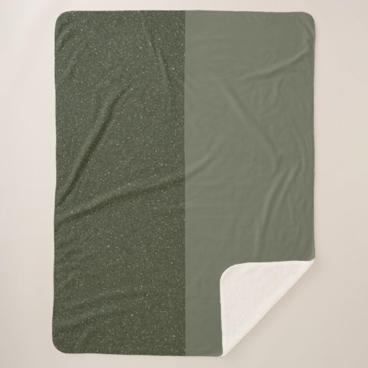 Moss Green Split Sherpa Blanket Deken (Voorkant)
