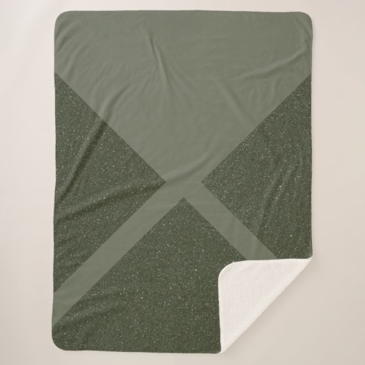 Moss Green Split Sherpa Blanket Deken (Voorkant)