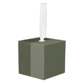 Moss Green Split Texture Cube Ornament – Aanpassen (Voorkant hoekig)