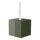 Moss Green Split Texture Cube Ornament – Aanpassen (Achter hoekig)