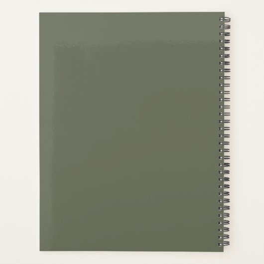 Moss Green Split Textuur Custom Weekly Planner (Achterkant)