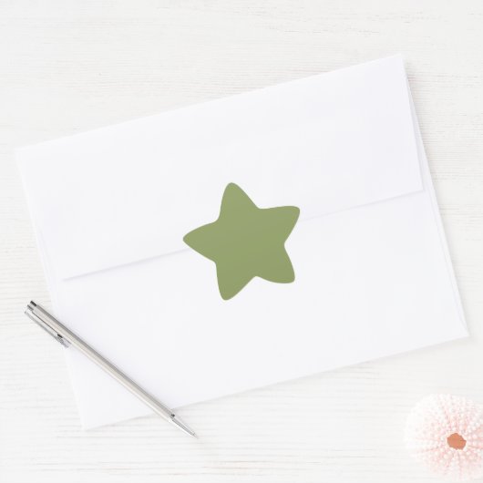Moss Green Star Sticker (Envelop)