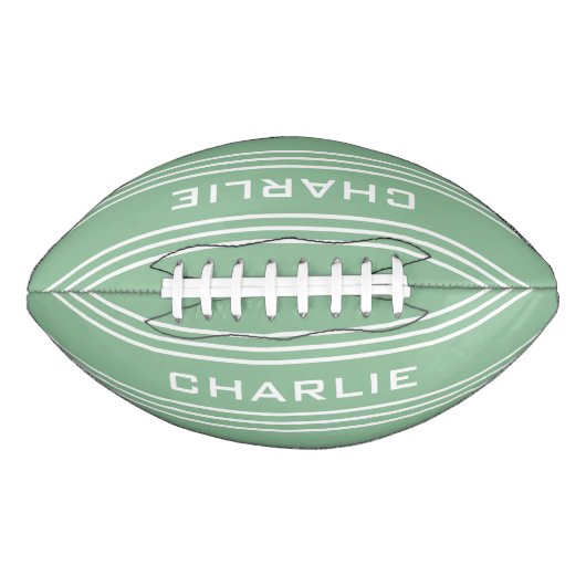 Moss Green Stripes aangepast football monogram (Voorkant)