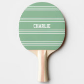 Moss Green Stripes aangepaste monogram paddle Tafeltennisbatje (Achterkant)