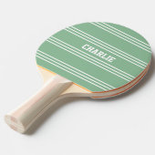 Moss Green Stripes aangepaste monogram paddle Tafeltennisbatje (Voorkant Gekanteld)