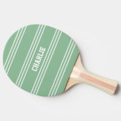 Moss Green Stripes aangepaste monogram paddle Tafeltennisbatje (Zijkant)