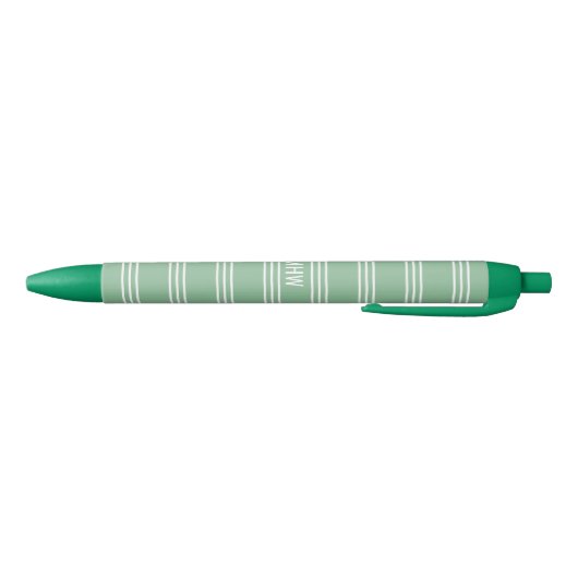 Moss Green Stripes aangepaste monogram pennen (Bodem)