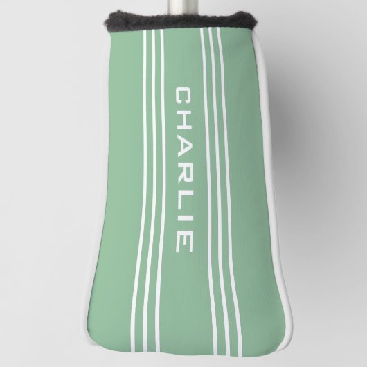 Moss Green Stripes aangepaste monogram putter cove Golfheadcover (Draai 90)