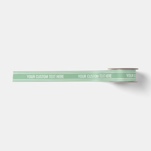 Moss Green Stripes aangepaste tekst lint (Voorkant)