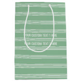 Moss Green Stripes aangepaste tekstcadeautassen Medium Cadeauzakje (Voorkant)