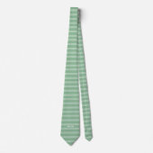 Moss Green Stripes op maat gemaakte monogram das (Voorkant)
