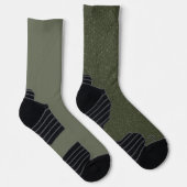 Moss Green Textured Crew Sokken - Vrouwen Custom (Rechts)