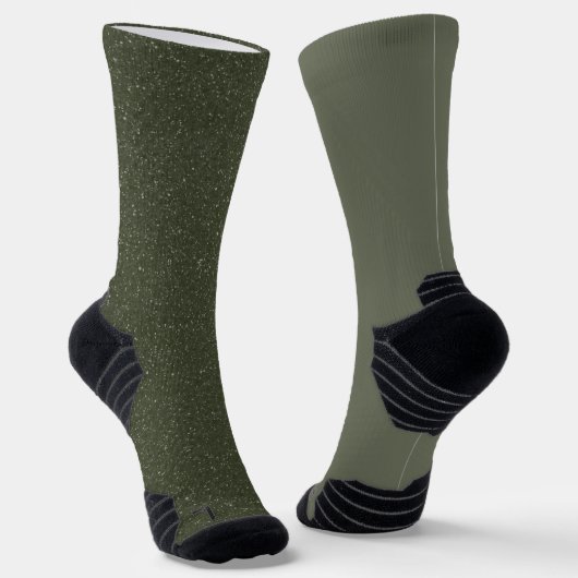 Moss Green Textured Crew Sokken - Vrouwen Custom (Gebogen)