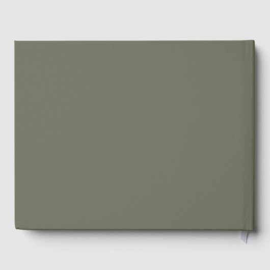 Moss Green Textured Custom Guest Book Gastenboek (Achterkant)