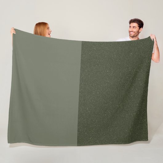 Moss Green Textured Fleece Deken – (In situ)