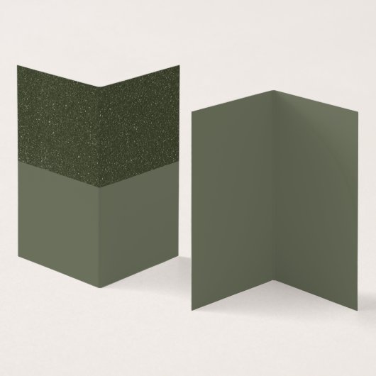 Moss Green Textured Folded Visitekaartje (Aangepas (Binnen en buitenkant)