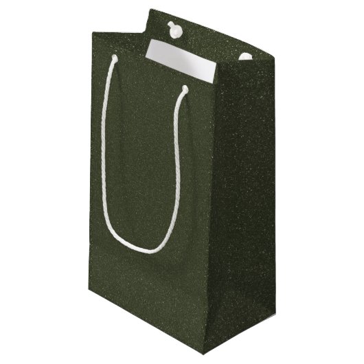 Moss Green Textured Gift Bag () Klein Cadeauzakje (Voorkant Gekanteld)