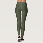 Moss Green Textured Look Leggings - (Achterkant)