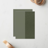 Moss Green Textured Split Flat Kaart - Notitiekaartje (Voorkant / Achterkant in situ)