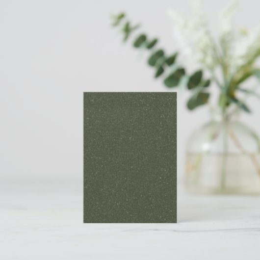 Moss Green Textured Visitekaartje (Staand voorkant)