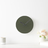 Moss Green Textured Wall Clock Ronde Klok (Huis)