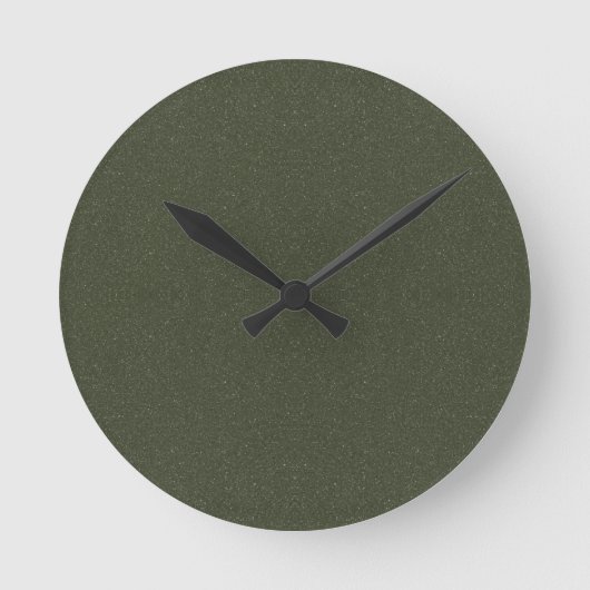 Moss Green Textured Wall Clock Ronde Klok (Voorkant)