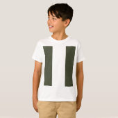 Moss Green Twin Stripe Kinder T-shirt (Voorkant volledig)