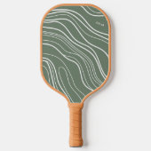 Moss Green Wave Modern gepersonaliseerd Pickleball Paddle (Voorkant)