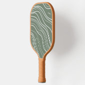 Moss Green Wave Modern gepersonaliseerd Pickleball Paddle (Links)