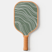 Moss Green Wave Modern gepersonaliseerd Pickleball Paddle (Achterkant)
