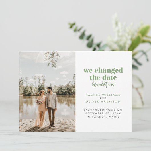 Moss Green we veranderden de datum maar konden nie Aankondiging (Staand voorkant)