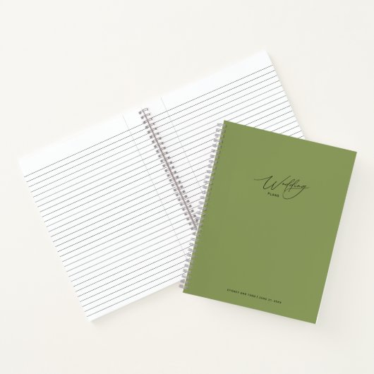 Moss Green Wedding Plans Notitieboek (Binnen)