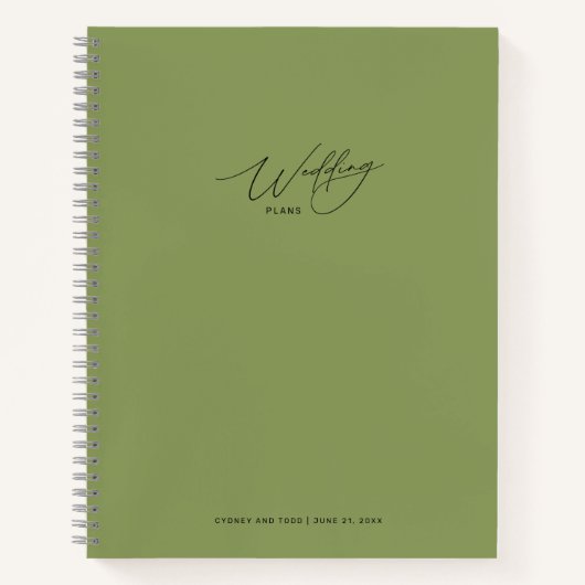 Moss Green Wedding Plans Notitieboek (Voorkant)