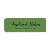 Moss Green Wedding Professional Elegant Handwrite Etiket (Voorkant)