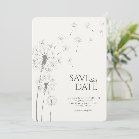 Moss Green Wedding Save the Date Kaart (Staand voorkant)