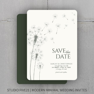 Moss Green Wedding Save the Date Kaart