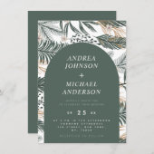 Moss Green Winter Forest Needles & Arch Flowers Kaart (Voorkant / Achterkant)