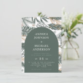 Moss Green Winter Forest Needles & Arch Flowers Kaart (Staand voorkant)