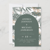 Moss Green Winter Forest Needles & Arch Flowers Kaart (Voorkant)