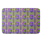 Moss Green with Purple Flowers Bath Mat (Voorkant)