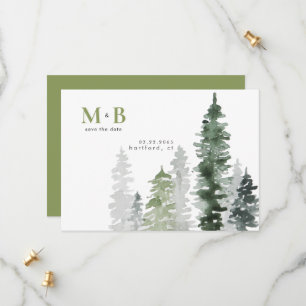 Moss Green Woodland bruiloft Save The Date