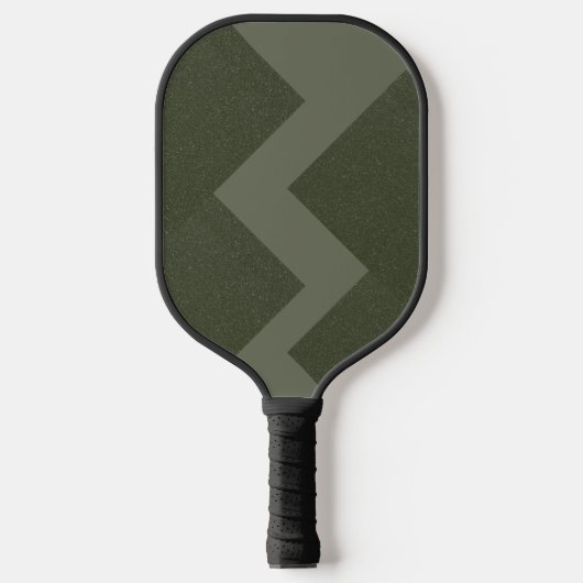 Moss Green Zigzag Custom Pickleball Paddle (Voorkant)