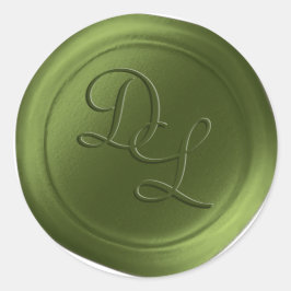 Moss Groen 2 Letter Monogram Wax Seal Stickers