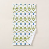 MOss Groen Blauw en Wit Patroon Bad Handdoek (Handdoek)