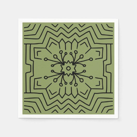 Moss groen deco servet (Voorkant)