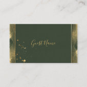 Moss groen en goud gastennaam plaatskaart plaatskaartje (Voorkant)