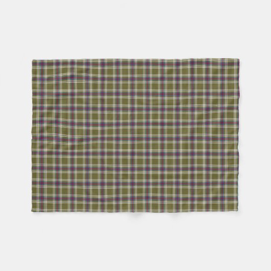 Moss Groen en Paarse Plaid Pattern Fleece Deken (Voorkant (Horizontaal))