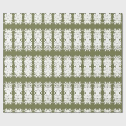 Moss groen en wit geschenkverpakking voor elke vie cadeaupapier (Vlak)